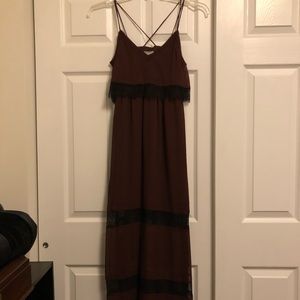 H&M Burgundy Lace Maxi Dress